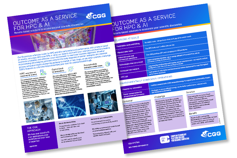 small images of the HPC Outcome as a service flyer