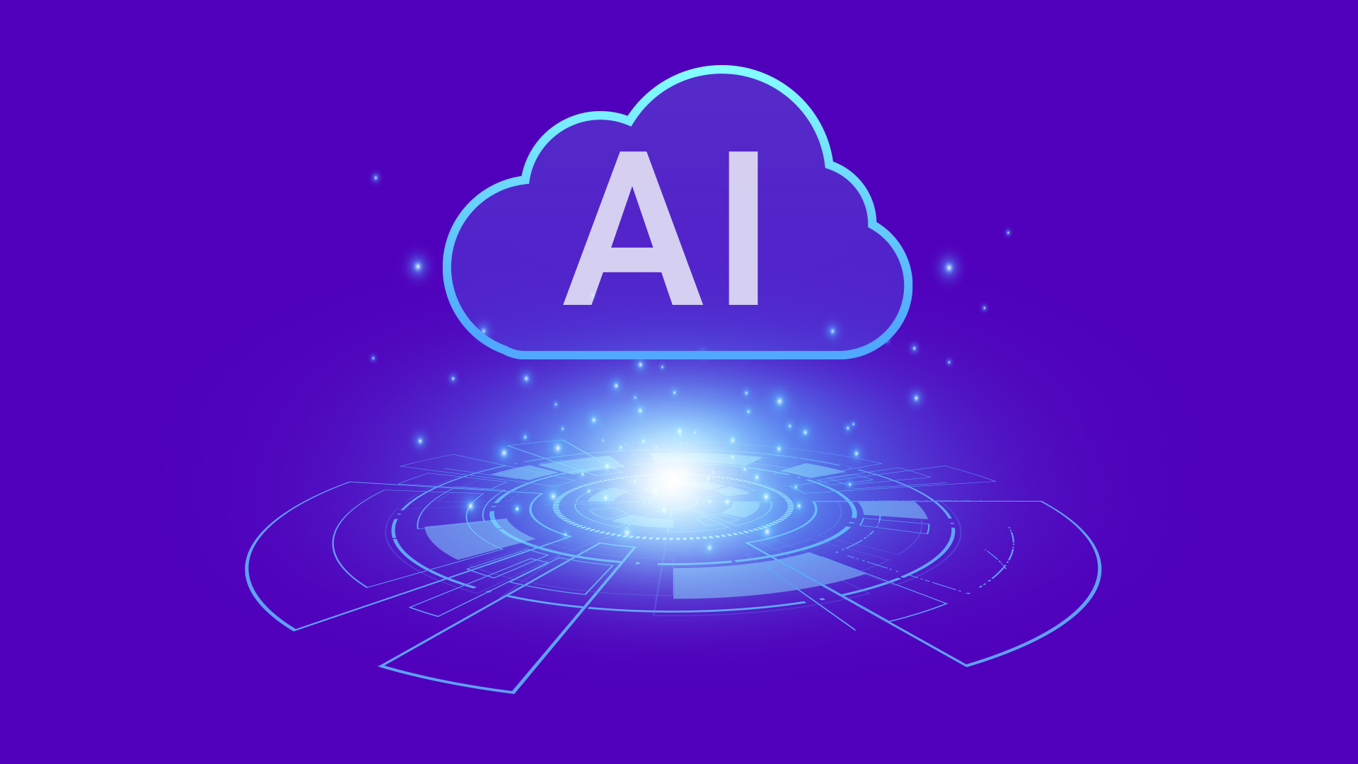 Conceptual image of AI into the cloud