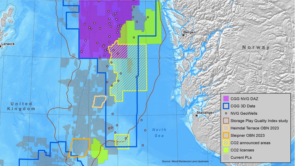 CGG carbon storage licensing coverage over the North Sea